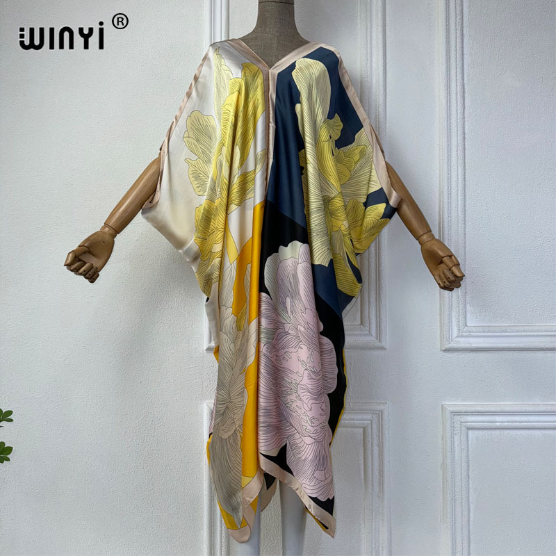 WINYI Summer african V-neck dr - Robe Silk Women 评论和价格