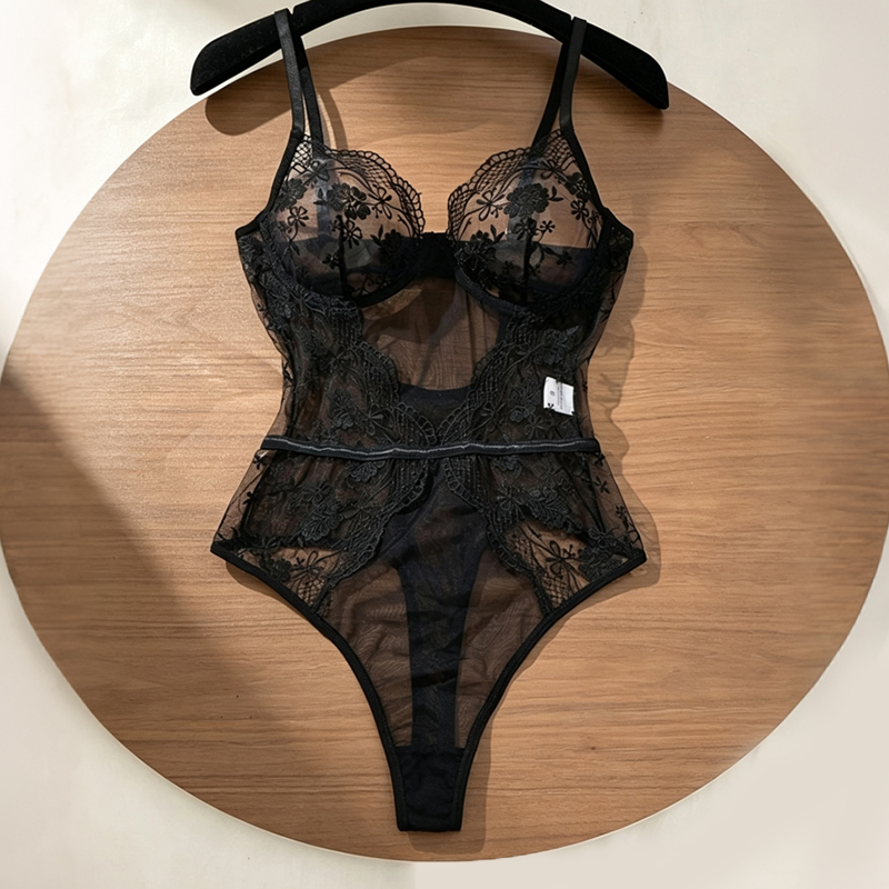 Women Floral Lace Bodysuit Bla - Lace Teddy Lingerie 评论和价格
