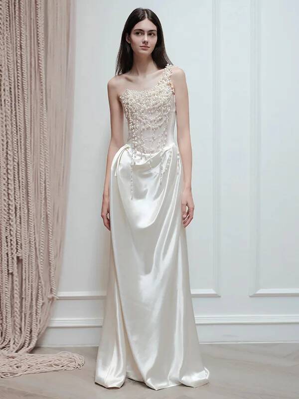 Cos 2025 French Strapless Even - Slip Dress Satin 评论和价格