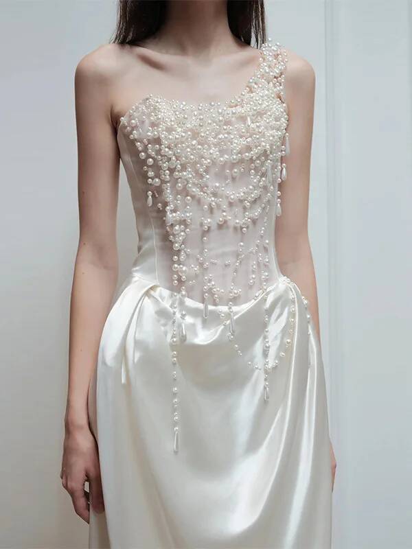 Cos 2025 French Strapless Even - Slip Dress Satin 评论和价格