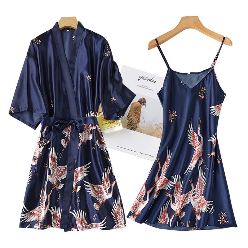 Burgundy Women 2PCS Faux Silk  - Robe Silk Women 评论和价格